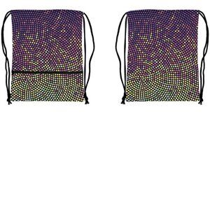 Two 19.5" x 16" Drawstring Bags with Zipper Pocket